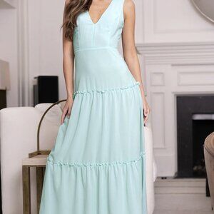 NWT Lulus It's a Beautiful Day Mint Sleeveless Tiered Maxi Dress (size SM)